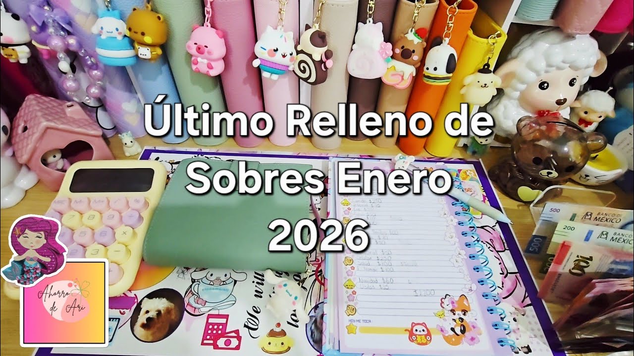 ÚLTIMO RELLENO DE SOBRES DE ENERO 2026 🪙🍀💰💲🌸💖#sistemadesobres 