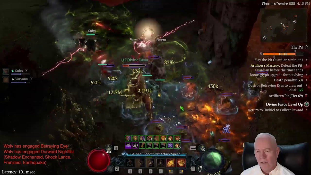 Diablo IV, Season 11.  Druid's Journey, path to Glyph 100's