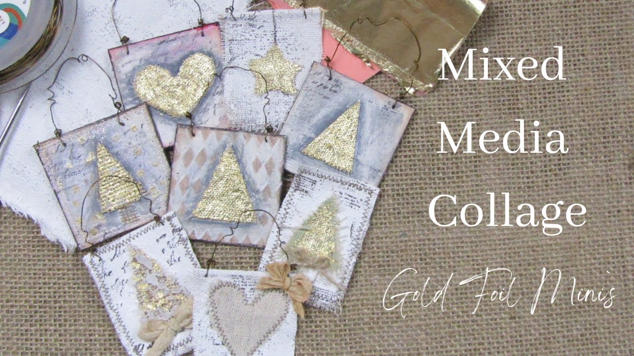 Mixed Media Collage Gold Foil Mini´s