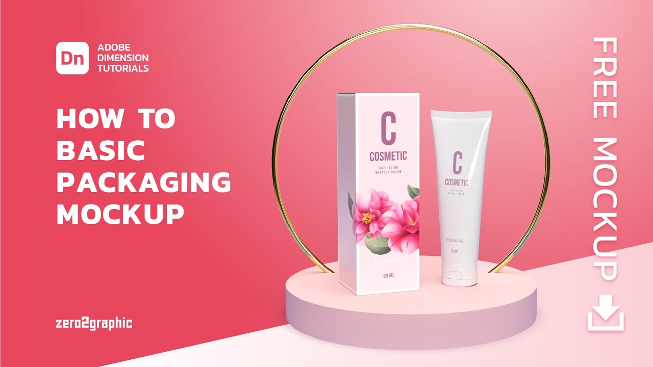 How to Create Basic Packaging Mockup (Cosmetic Box) in Adobe Dimension CC (Free Mockup)
