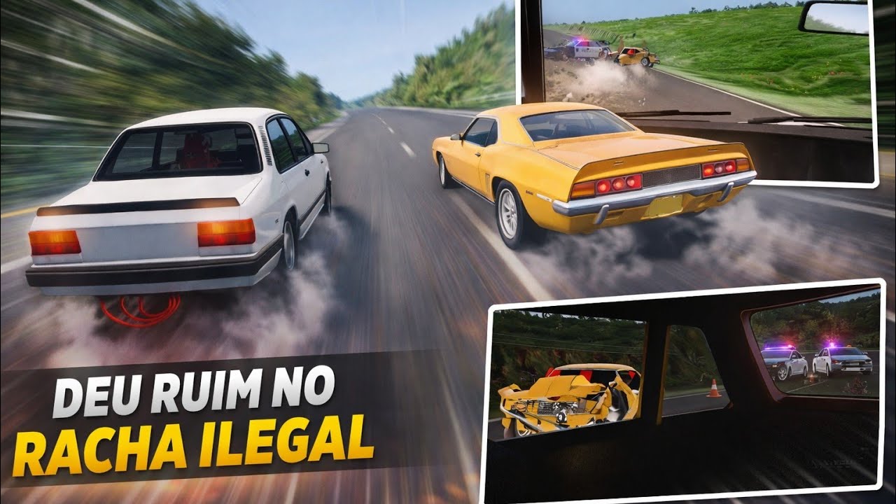 BEAMNG DRIVE -DEU RUIM NO RACHA DE CHEVETTE VS CAMARO!