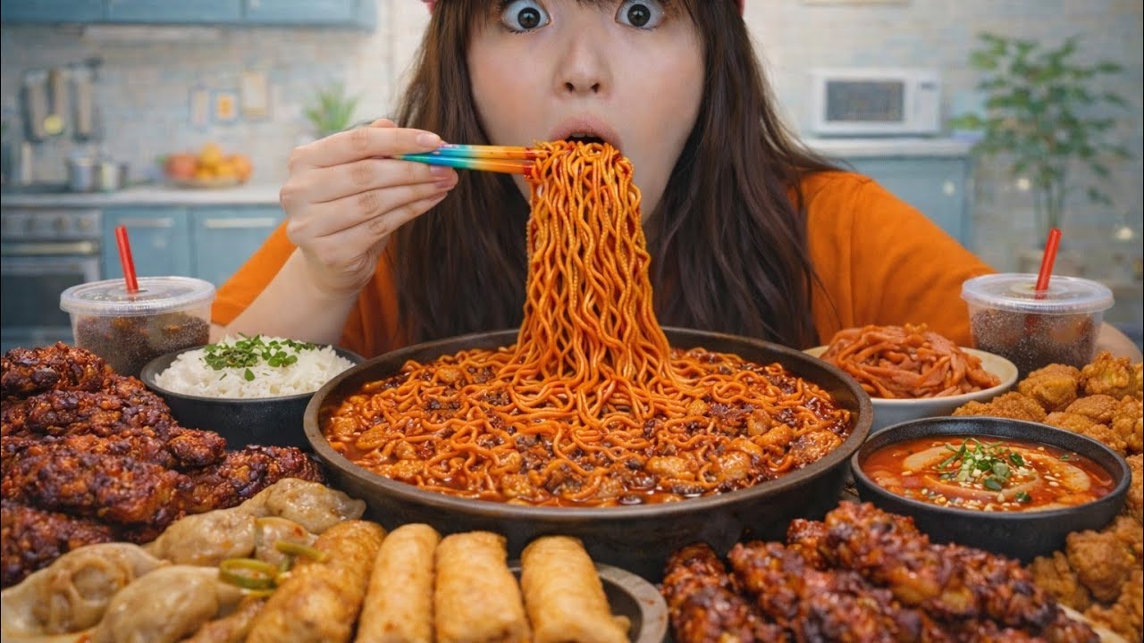 ASMR Spicy Noodles Mukbang 🌶️🍜 | Kimchi Noodles Eating Sounds | Satisfying ASMR 