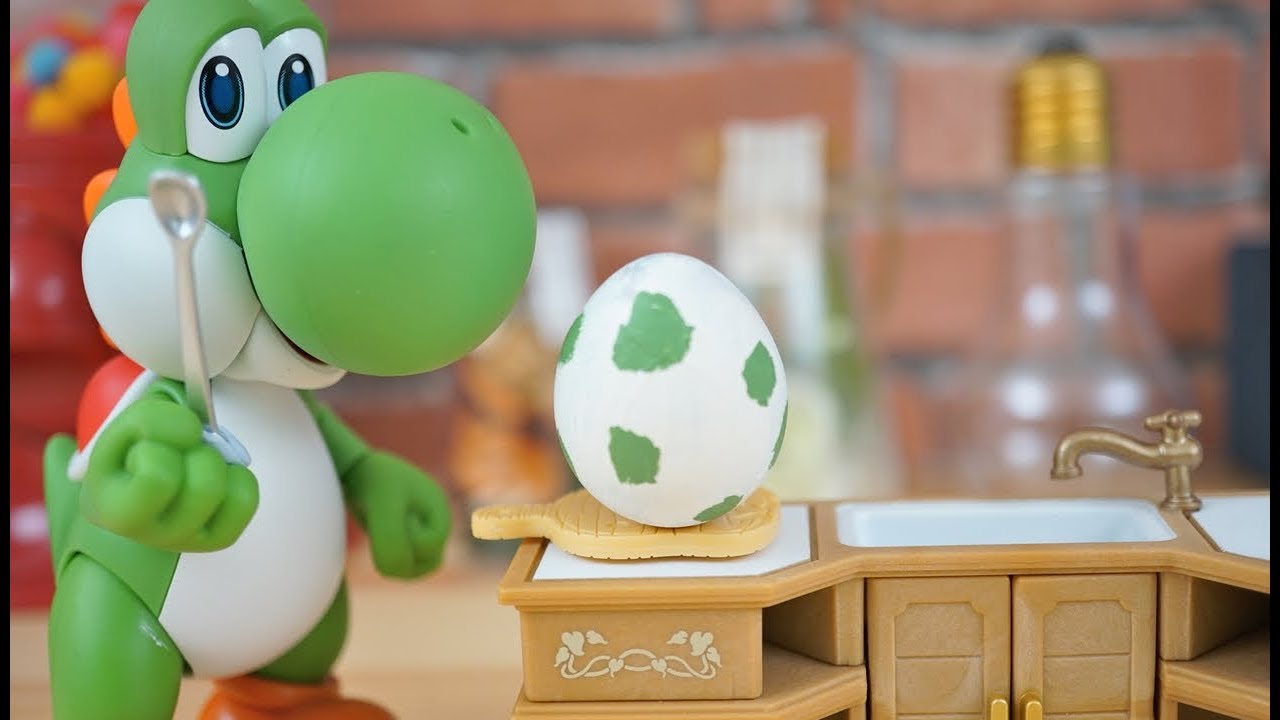 Super Mario StopMotion Cooking「Yoshi egg Castella」マリオの不思議なストップモーション料理「ぐりとぐら風ヨッシーの卵カステラ」