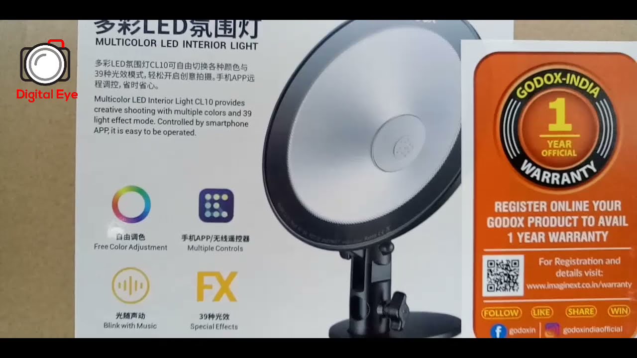 Multicolor LED interior light Godox CL 10 | Unboxing