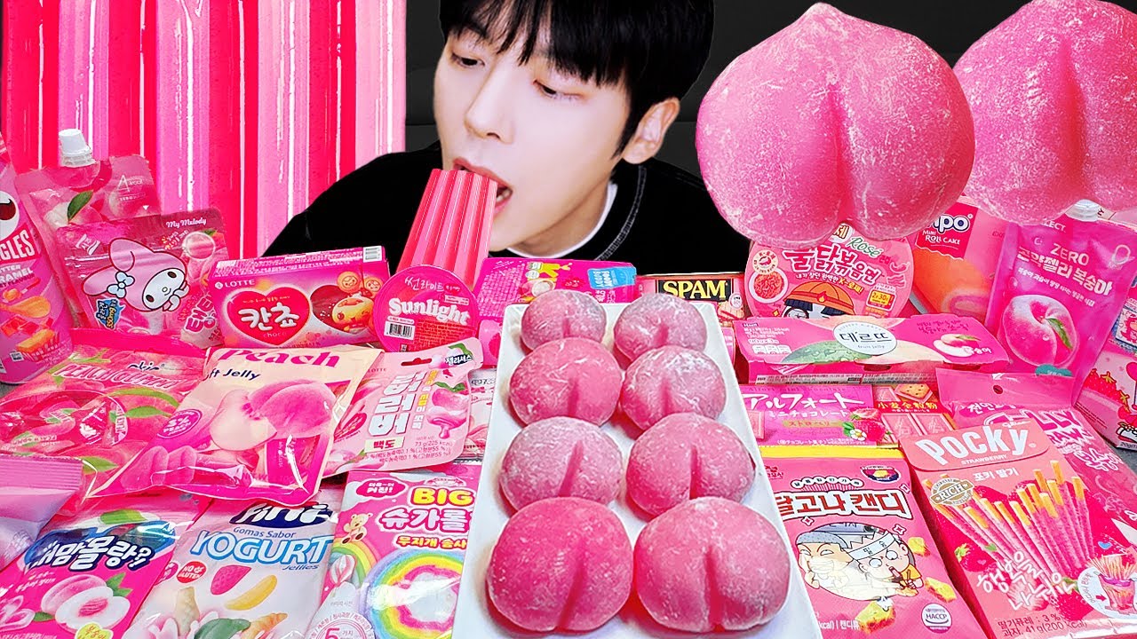 АСМР МУКБАНГ Желе медовое Галактика, конфеты, рецепт, десерты (розовая еда, желе из лапши, мороженое