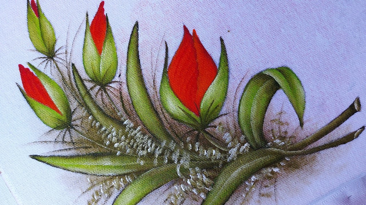 Pintura em tecido com Eliene Silva (1 - flores silvestres)