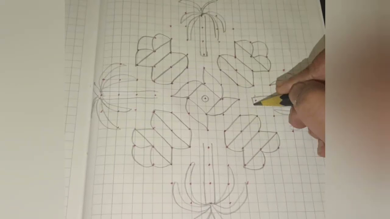 Pongal Rangoli kolum | Rongoli | Dots kolum