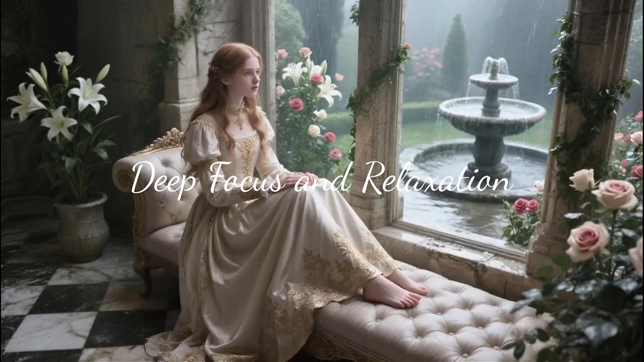 Peaceful Music for Rest & Relax | Brynhildr at the Castle Window Watching the Rainy Garden