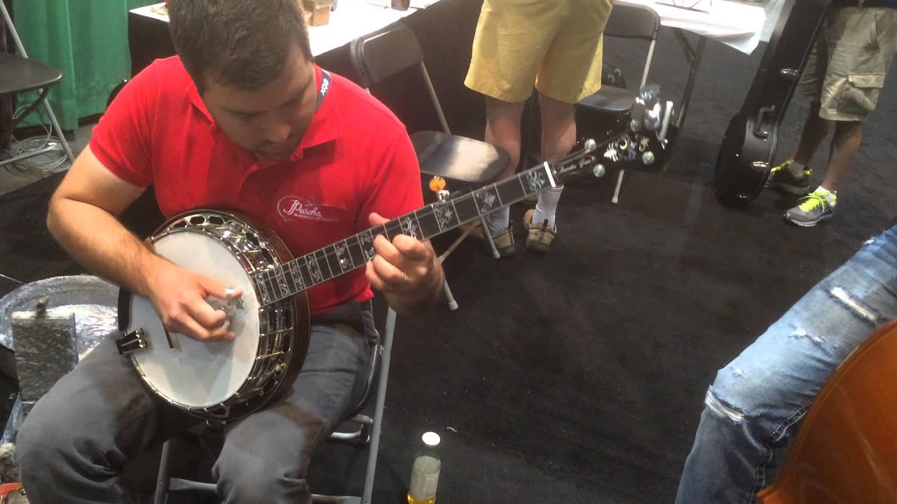 Brandon Green with his signature banjo model and friends