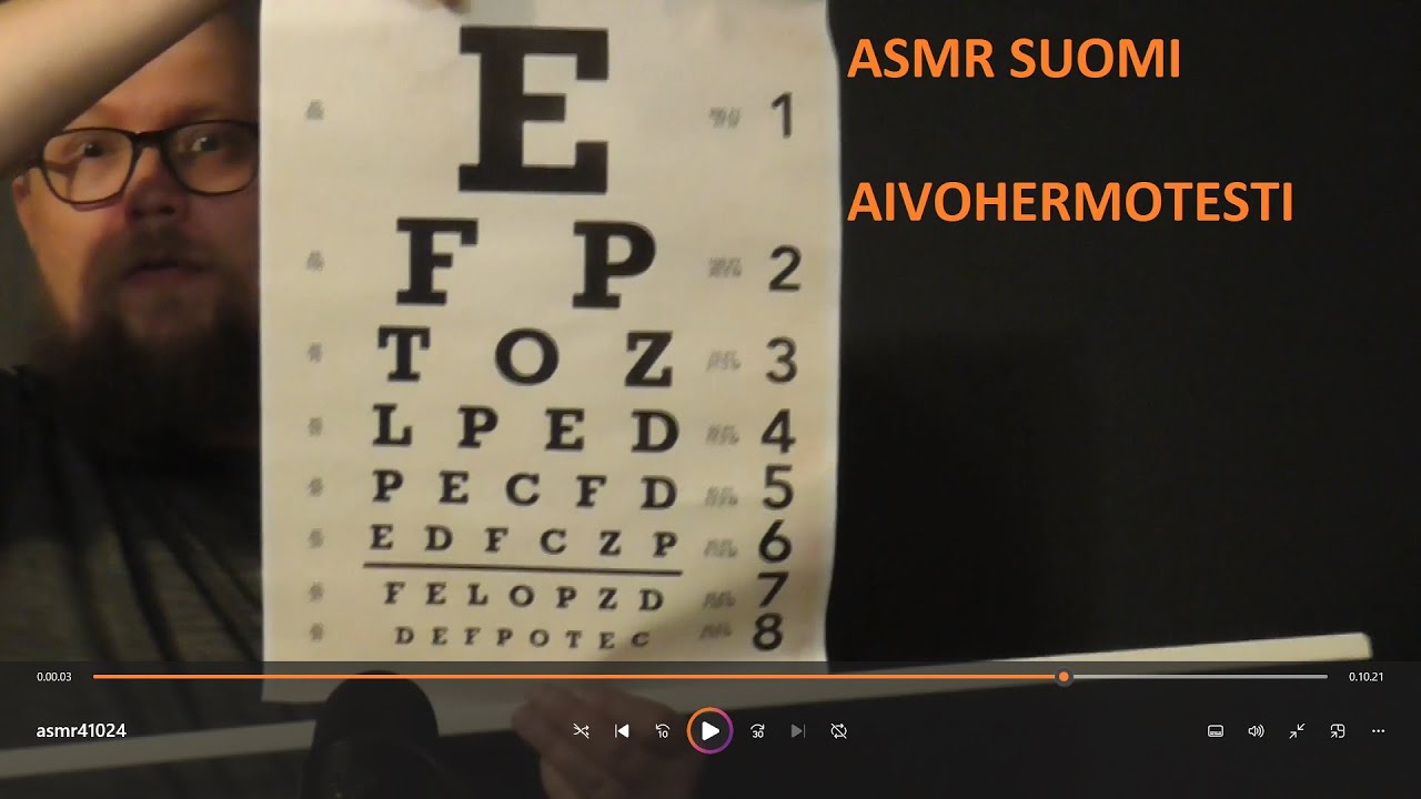 ASMR SUOMI - Kaoottinen Aivohermotutkimus (cranial nerve exam)
