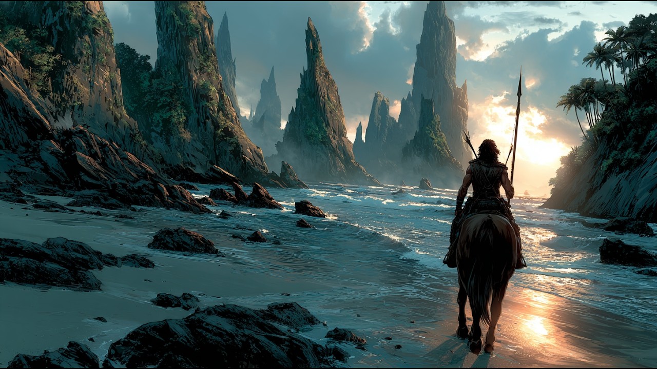 The Forgotten Shore of the Spearbound Rider | Medieval Fantasy Music & Animated Ambience