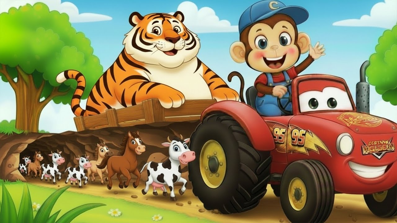 Monkey Funny | Cute Monkey and Tiger Help a Lost Kitten | Monkey Cartoon