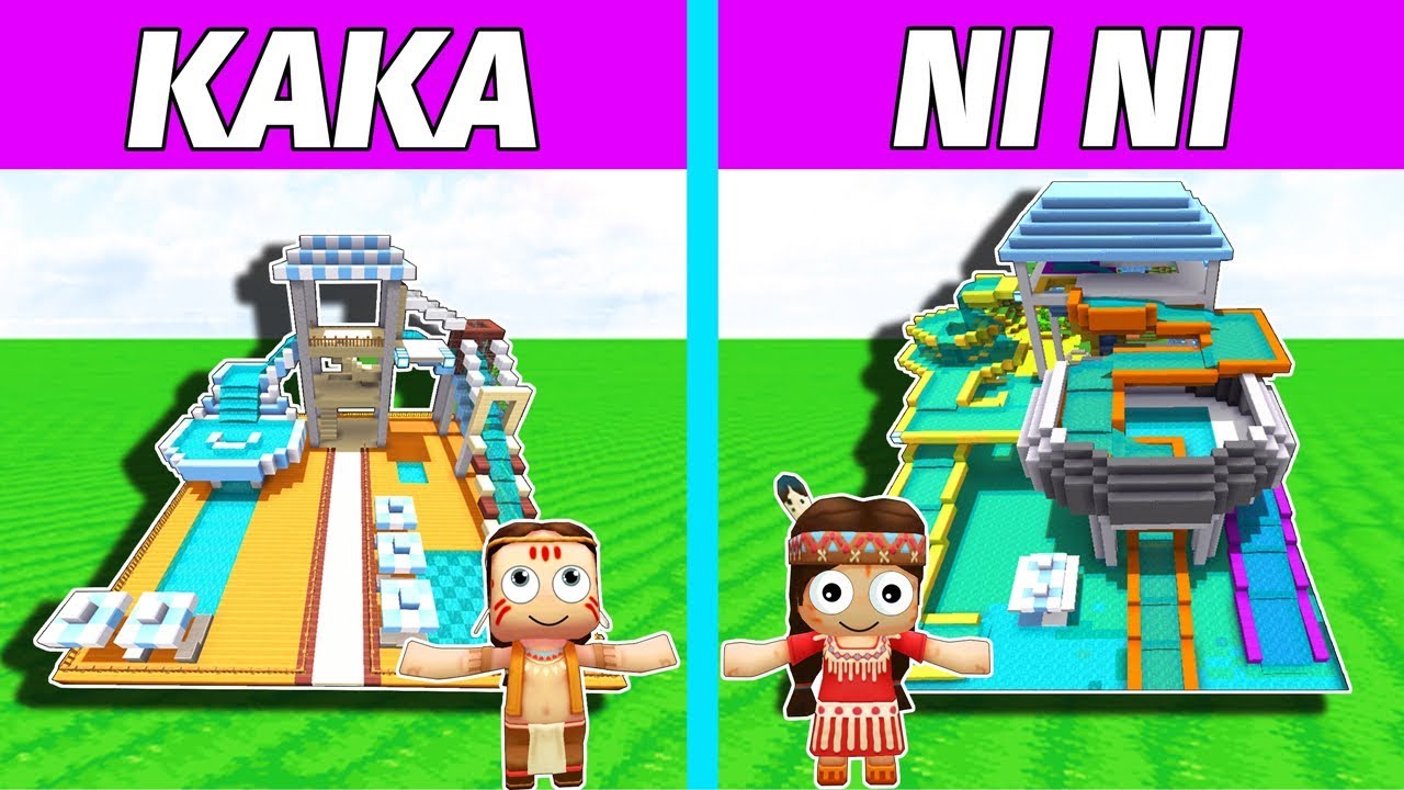 MiniWorld KAKA vs NINI WATER SLIDE in MiniWorld! AVM SHORTS Animation