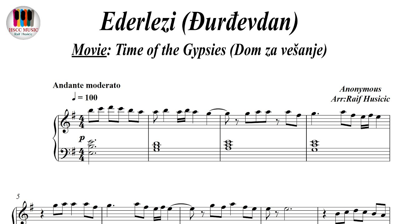 Ederlezi, Đurđevdan, Piano Sheet Music, Piano Tutorial