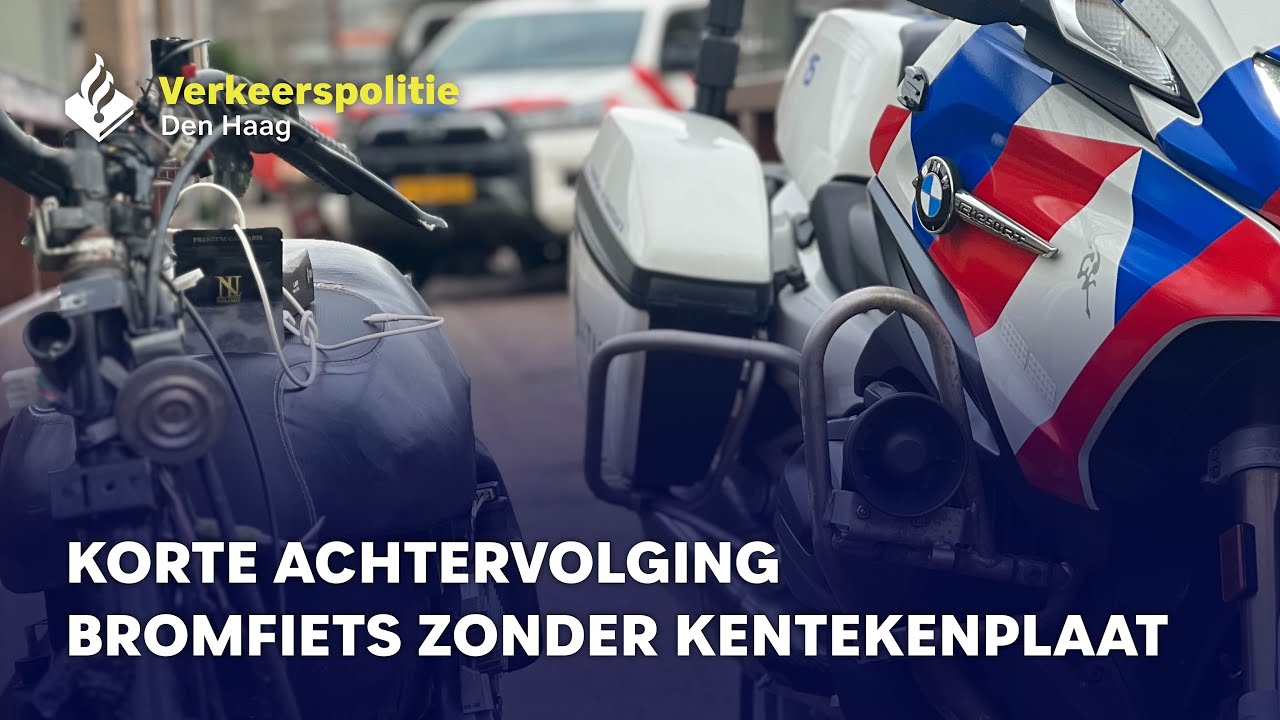 Korte achtervolging met bromfiets zonder kentekenplaat