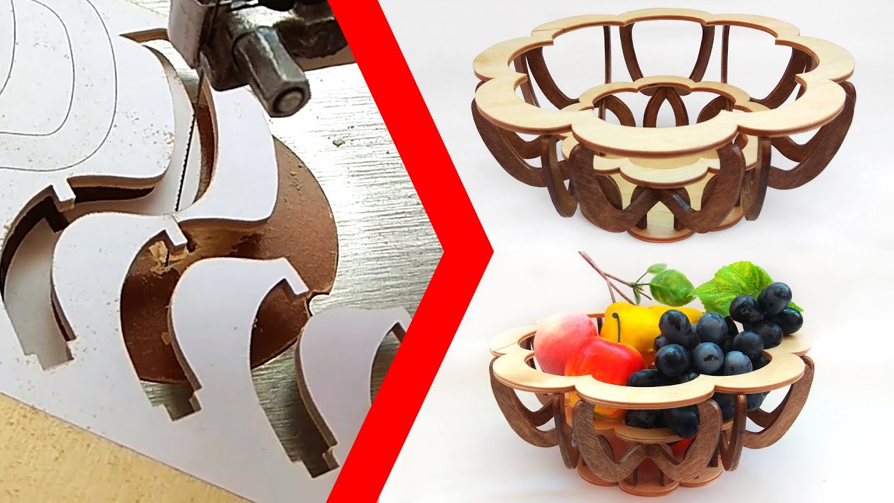 Scroll saw compound fruit bowl by Alex Fox