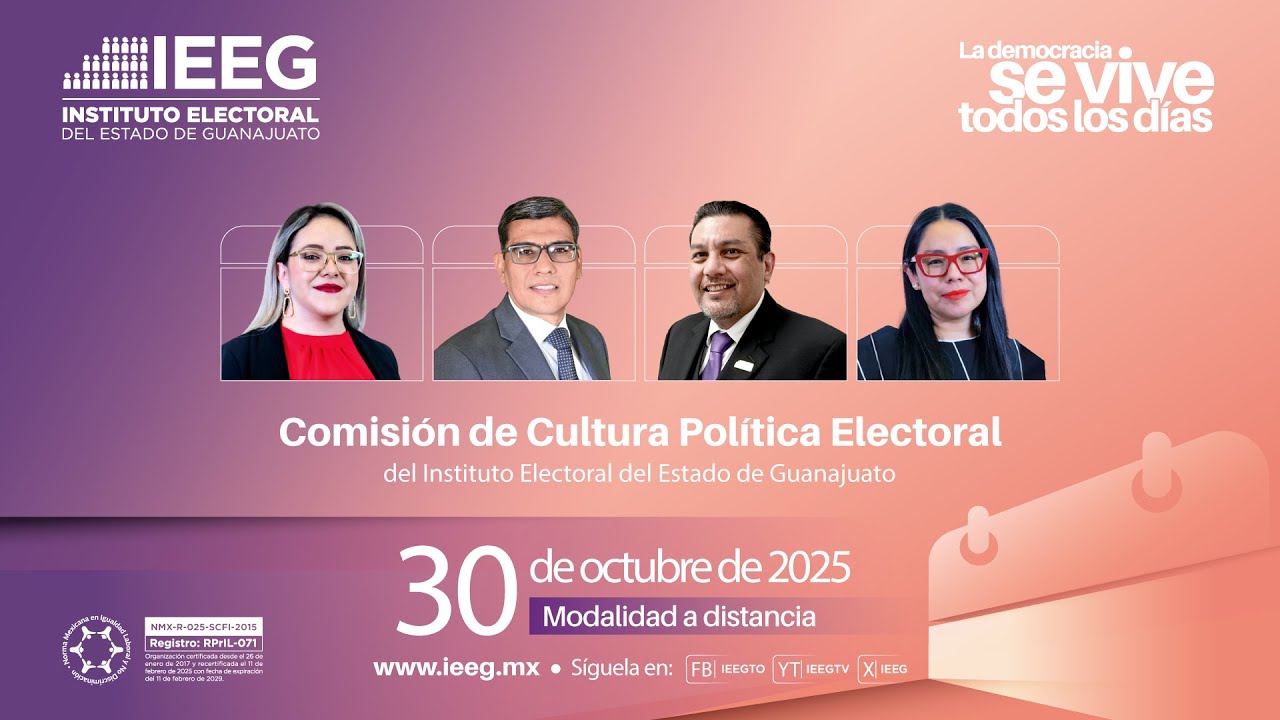 Sesi&oacute;n Ordinaria de la Comisi&oacute;n de Cultura Pol&iacute;tica  Electoral del #IEEG 30 Octubre 2025
