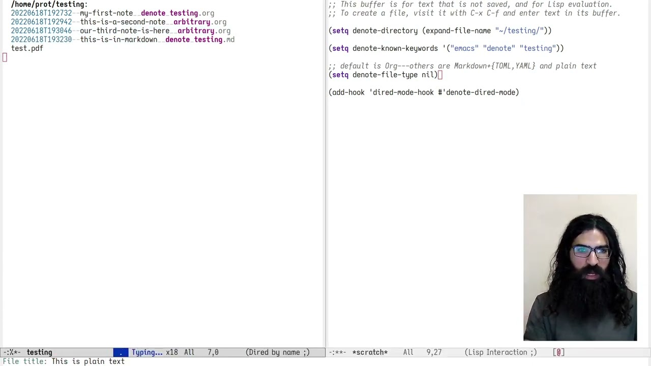 Emacs: введение в Denote (простое ведение заметок)