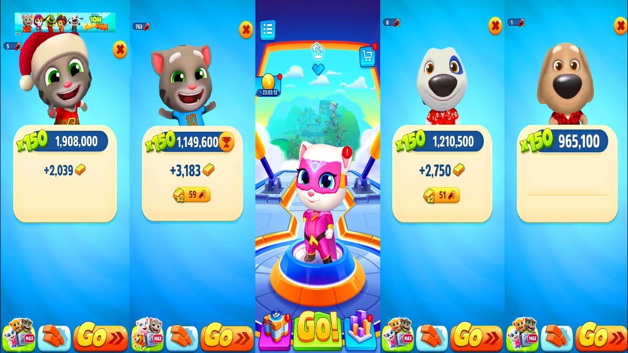 REVERSE GOLD RUN AND HERO DASH UNLOCK SUPER ANGELA VS ALL CLASSIC NEW OUTFIT