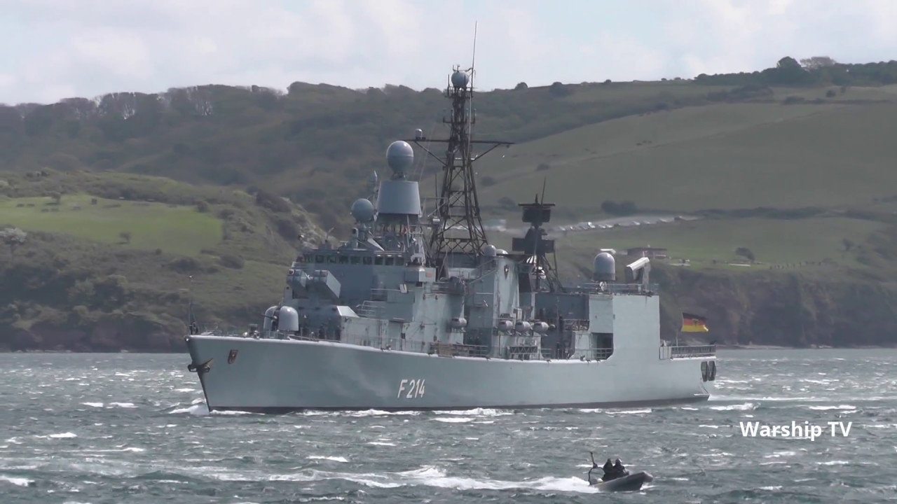 GERMAN NAVY F122 BREMEN CLASS FRIGATE FGS LUBECK F214 AT RUSTY ANCHOR, PLYMOUTH HOE - 5th May 2017