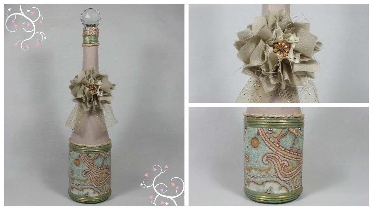 Botella Decorada con Cartón y Papel de Regalo ♻️