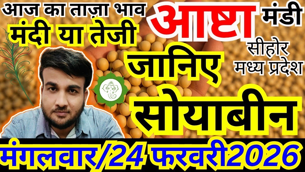 🔥 सोयाबीन भाव आज 24 फरवरी 2026 | आष्टा मंडी ताज़ा भाव | संदीप नागर | आष्टा मंडी 