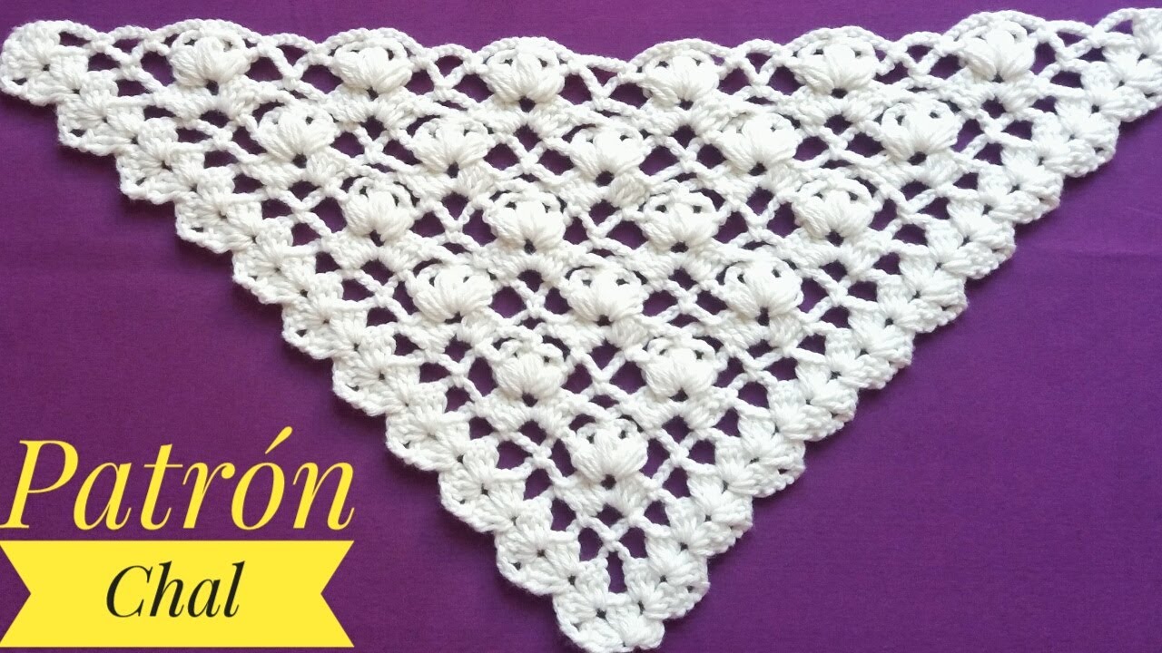 HERMOSO PATRÓN PARA CHAL/Tutorial a Crochet para Principiantes/How to crochet pattern/Shawll croché