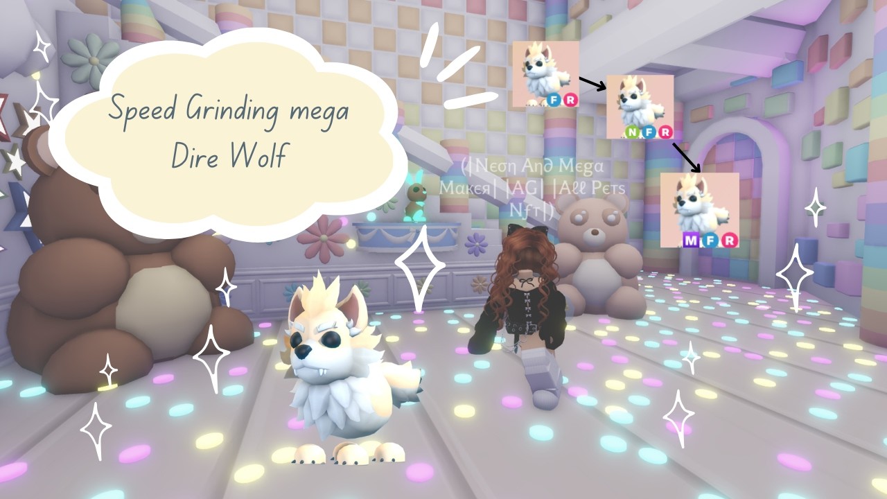 Full Speed Grind Of Mega Dire Wolf- adopt me roblox