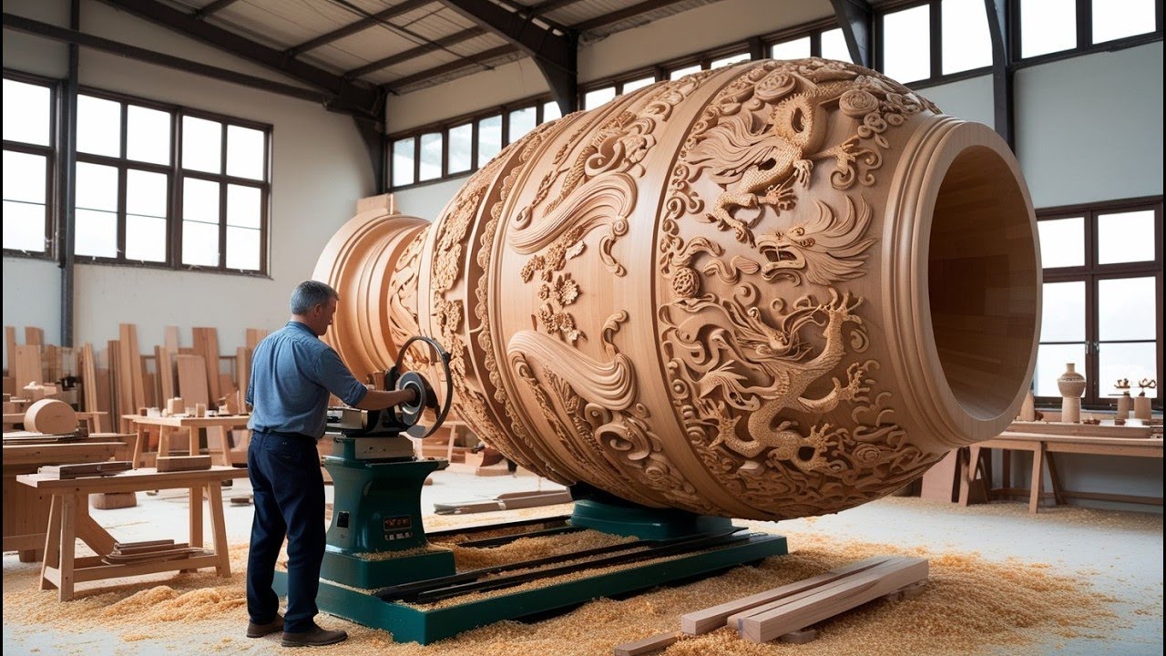Top Woodworking Expert Reveals Best Techniques For Creating Giant Turned Wood Pieces
