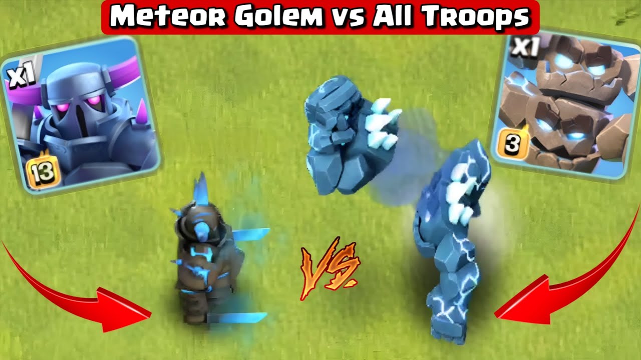 Max Meteor Golem vs All Troops - Clash of Clans
