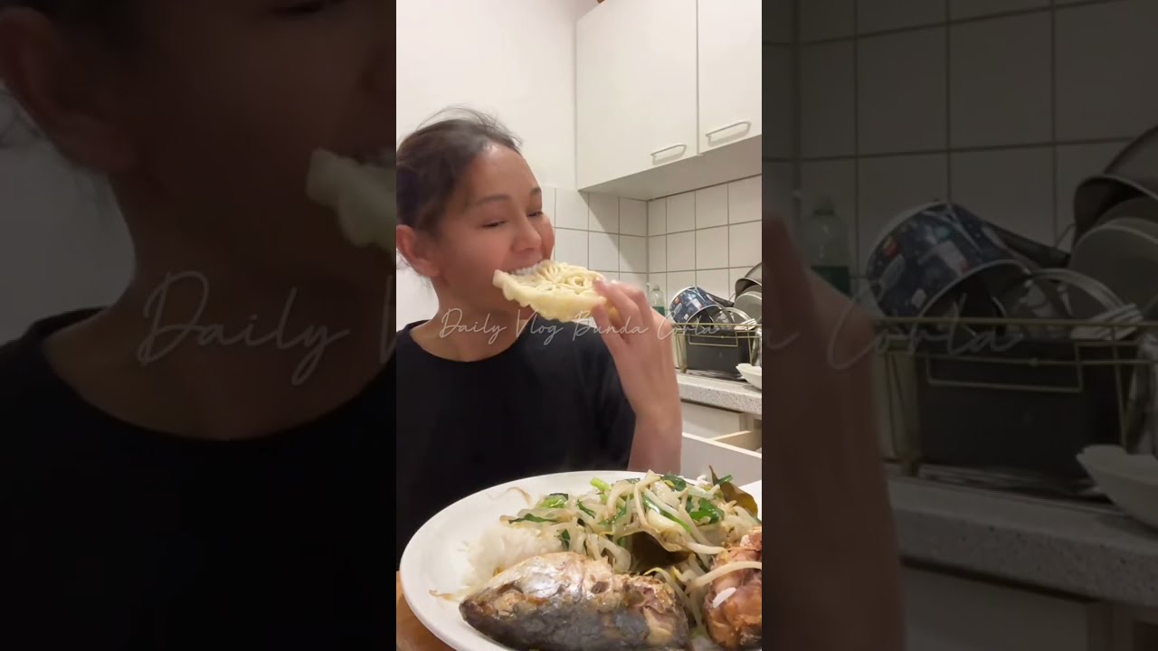 Bunda Corla Makan Sahur ❗Tumis Tauge Dan Ikan Tongkol Goreng