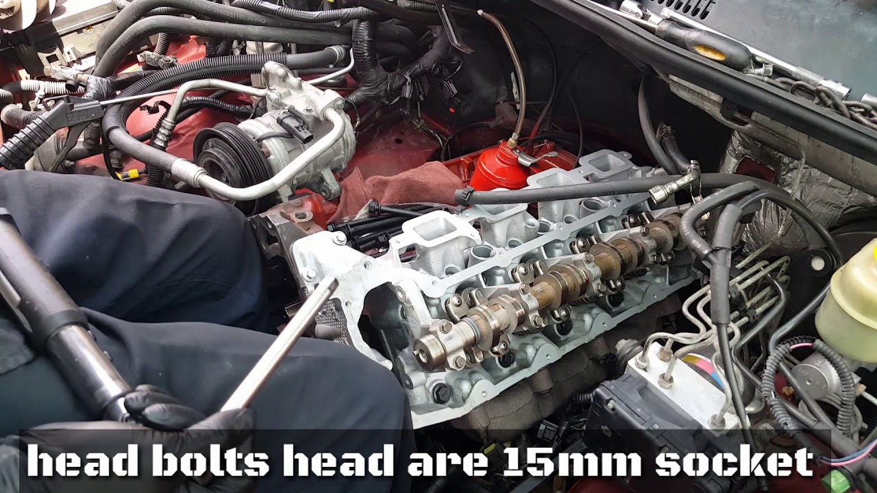 Замена прокладки головки блока цилиндров Jeep Grand Cherokee 2002, 2003, 2004, 2005, 2006 годов в...