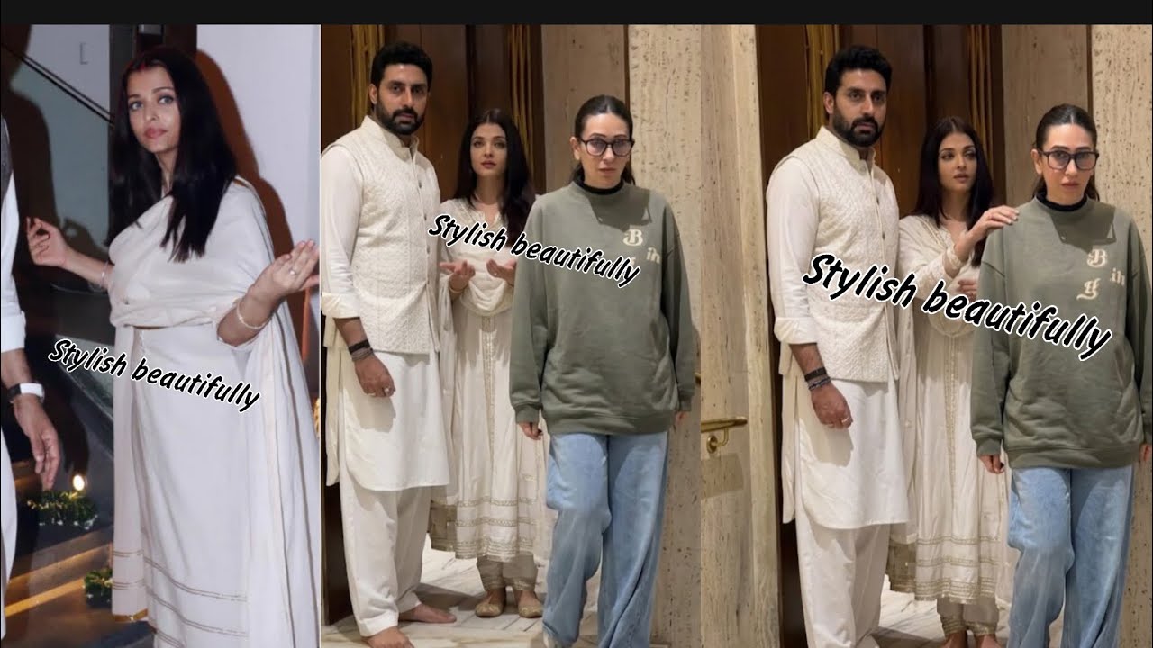Aishwarya Rai karisma kapoor abhishek bachchan ignore at manish malhotra house after mother demise