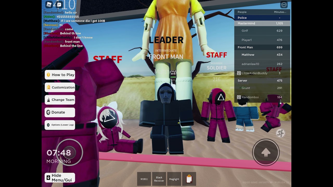 The live of a front man in squid game rp