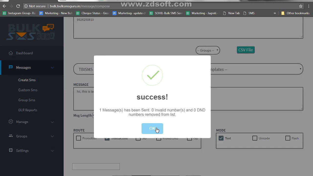 Transactional SMS demo