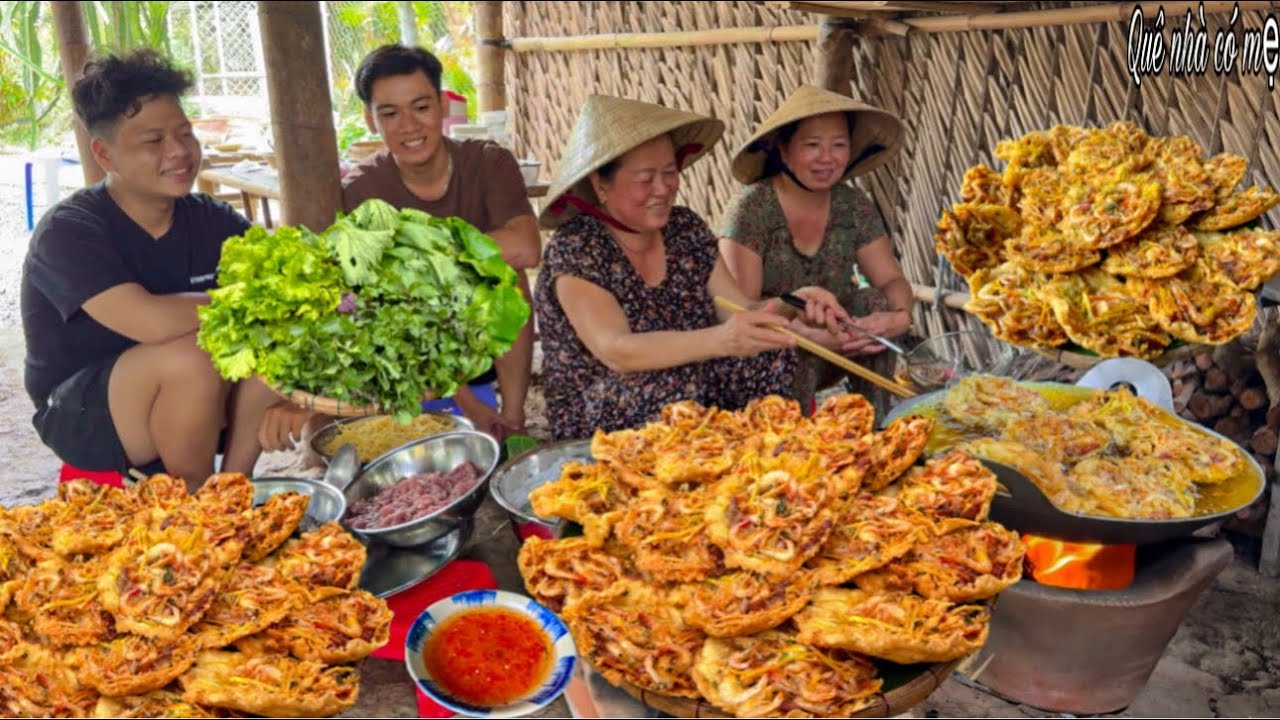 Bánh Tép Khoai Lang Chiên Giòn | Hương Vị Bánh Quê Mẹ Làm || Sweet potato shrimp cake