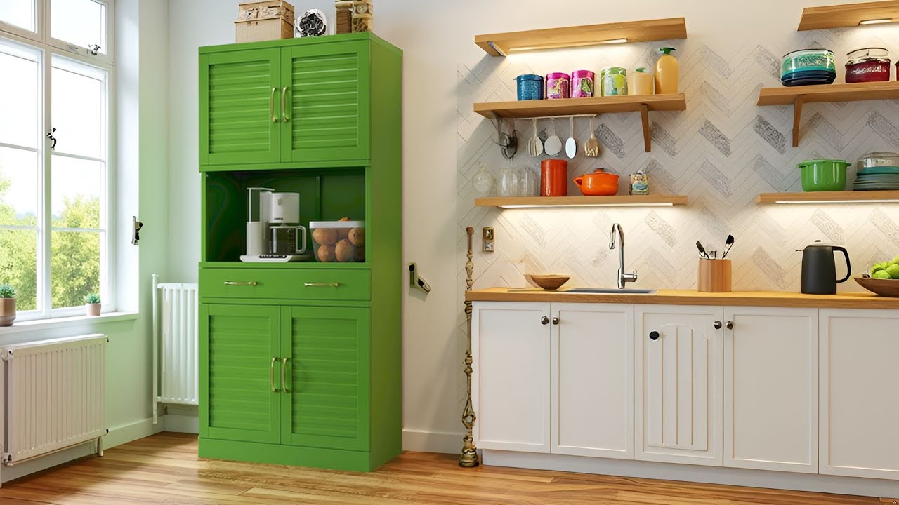UVGHPW Heavy-Duty Metal Pantry Cabinet with Lock – 72” Freestanding Storage Cabinet