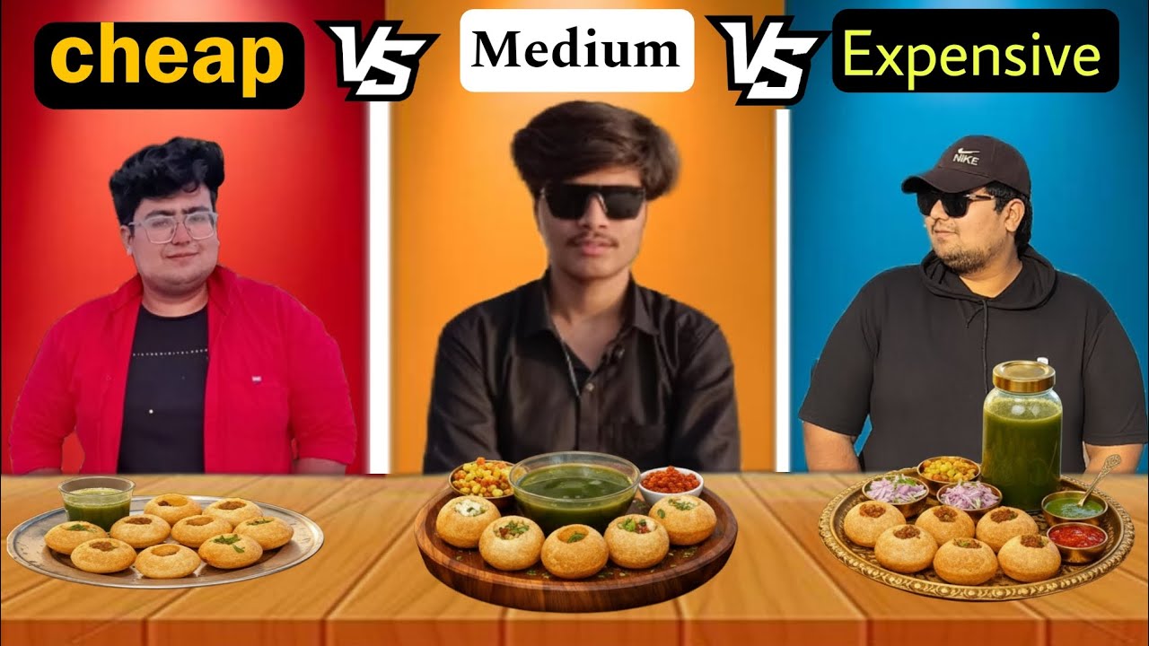 Cheap vs medium vs expensive panipuri 😋
