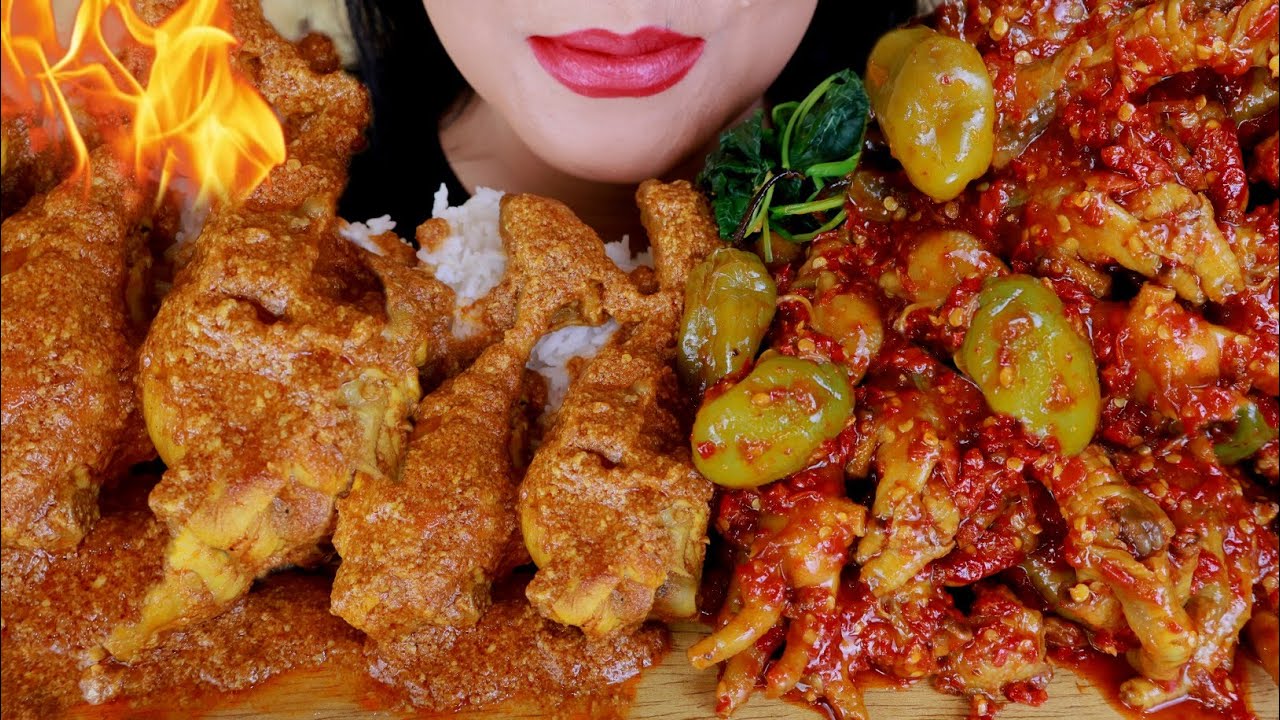 ASMR AYAM KALIO DAN CEKER MERCON | ASMR MUKBANG INDONESIA
