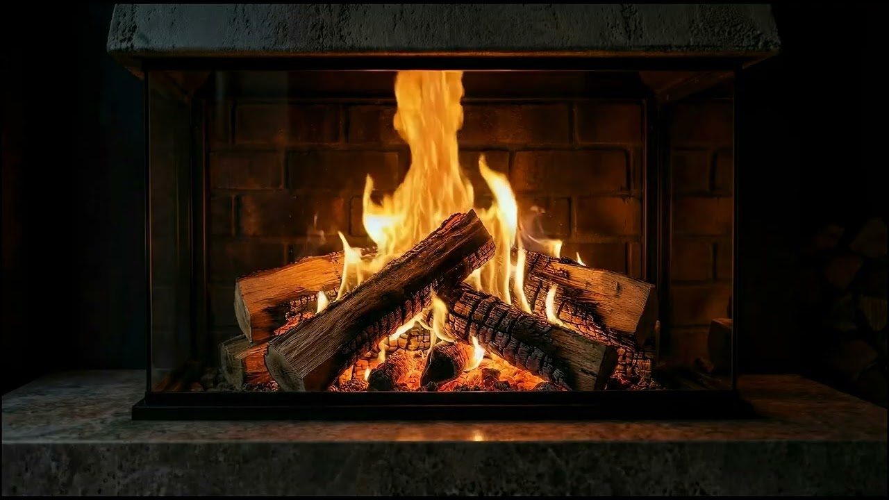 Real Fireplace Sound | night Cozy Fire Ambience | 2 Hours | No Music