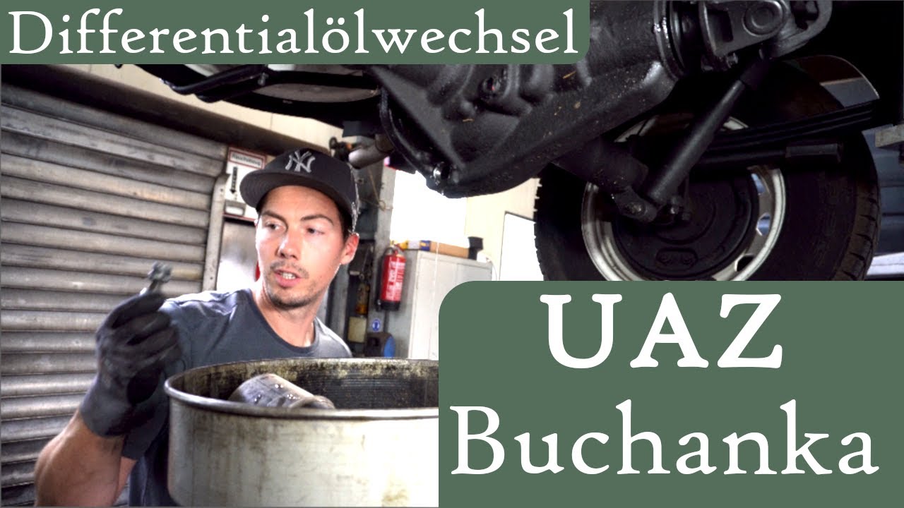 UAZ Buchanka -  Achsölwechsel - das Differentialöl wird ausgetauscht