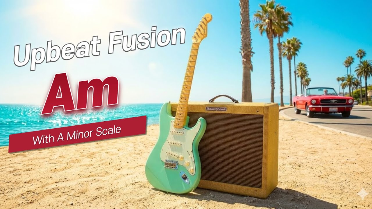 Upbeat Fusion Jazz Backing Track in A Minor | Happy Summer Vibe