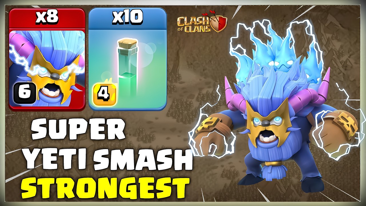 Strongest Th16 Super Yeti SMASH Attack Strategy with RC Charge | Clash of Clans
