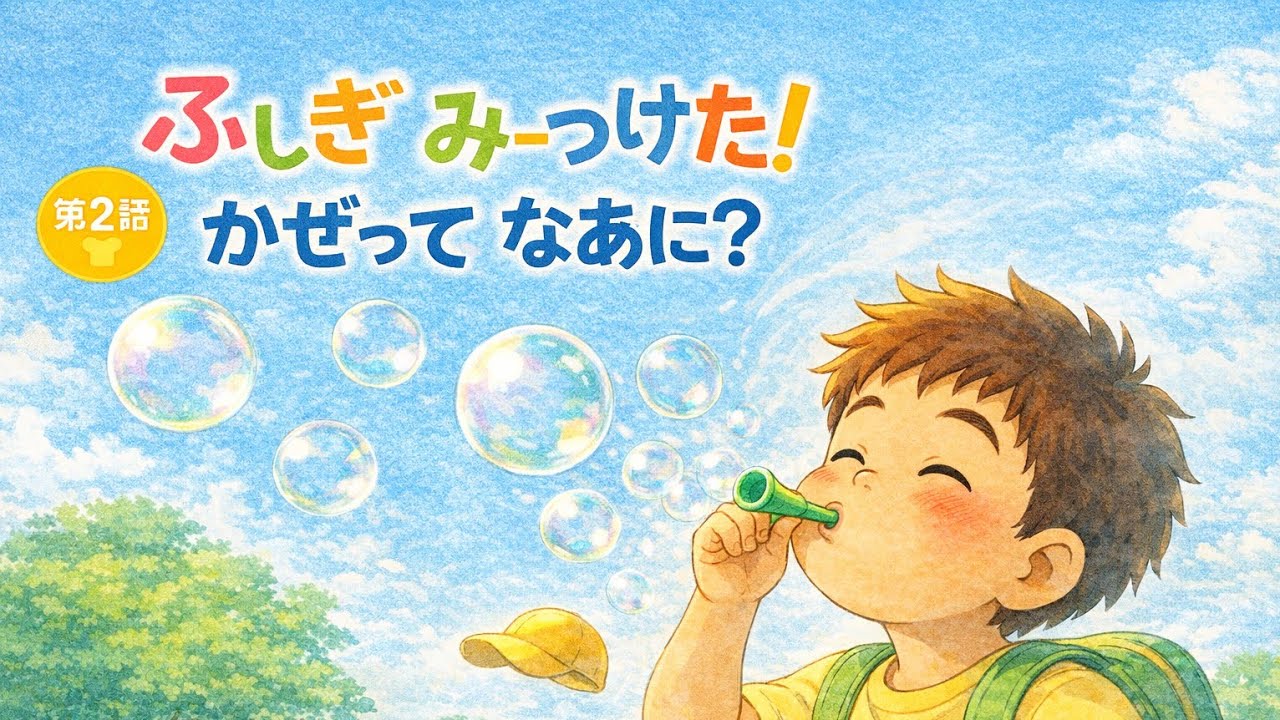 第②話【BGM付き／読み聞かせ用】ふしぎみーつけた！第2話 かぜって なあに？｜3歳からのやさしい知育えほん