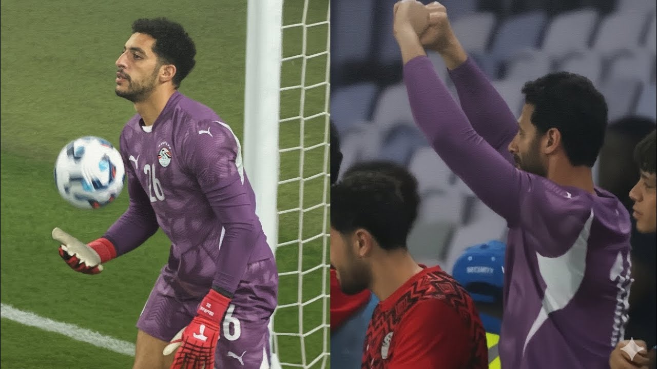 فرحة الشناوي بتصديات مصطفى شوبير، ويقود منتخبَ مصر للفوز على كاب فيردي بركلات الترجيح 