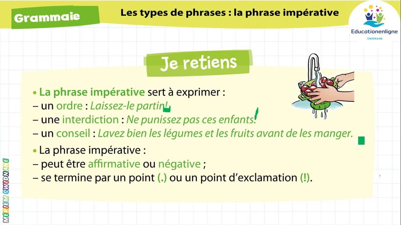 Grammaire - CM1  - Coquelicot : la phrase impérative