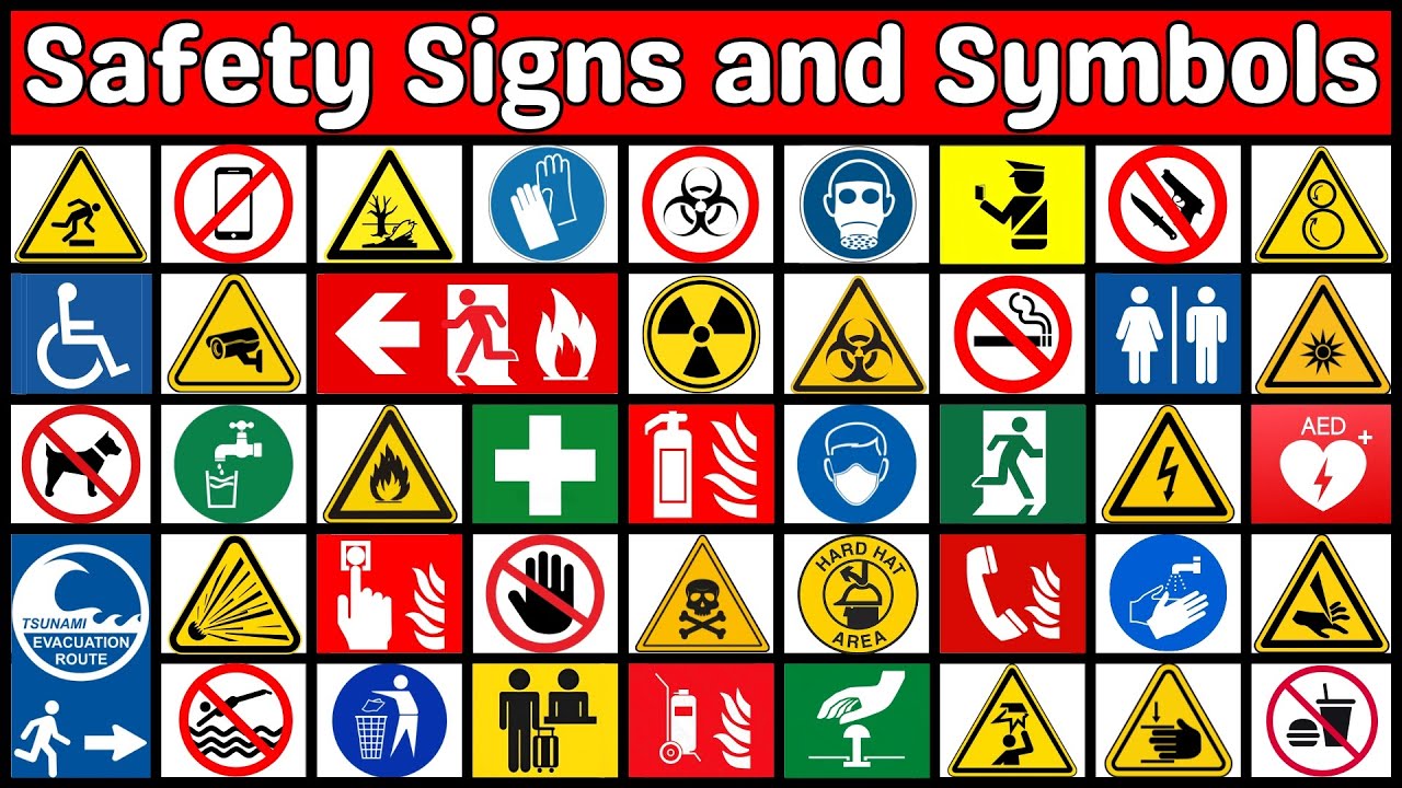 Safety Signs and Symbols | Learn 100+ Safety Signs and Public Signs with their Meanings