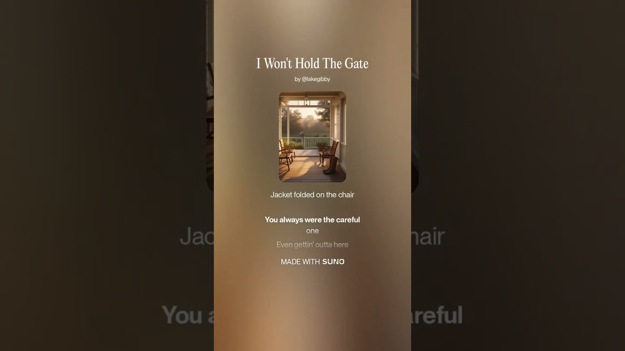 I Won't Hold The Gate
