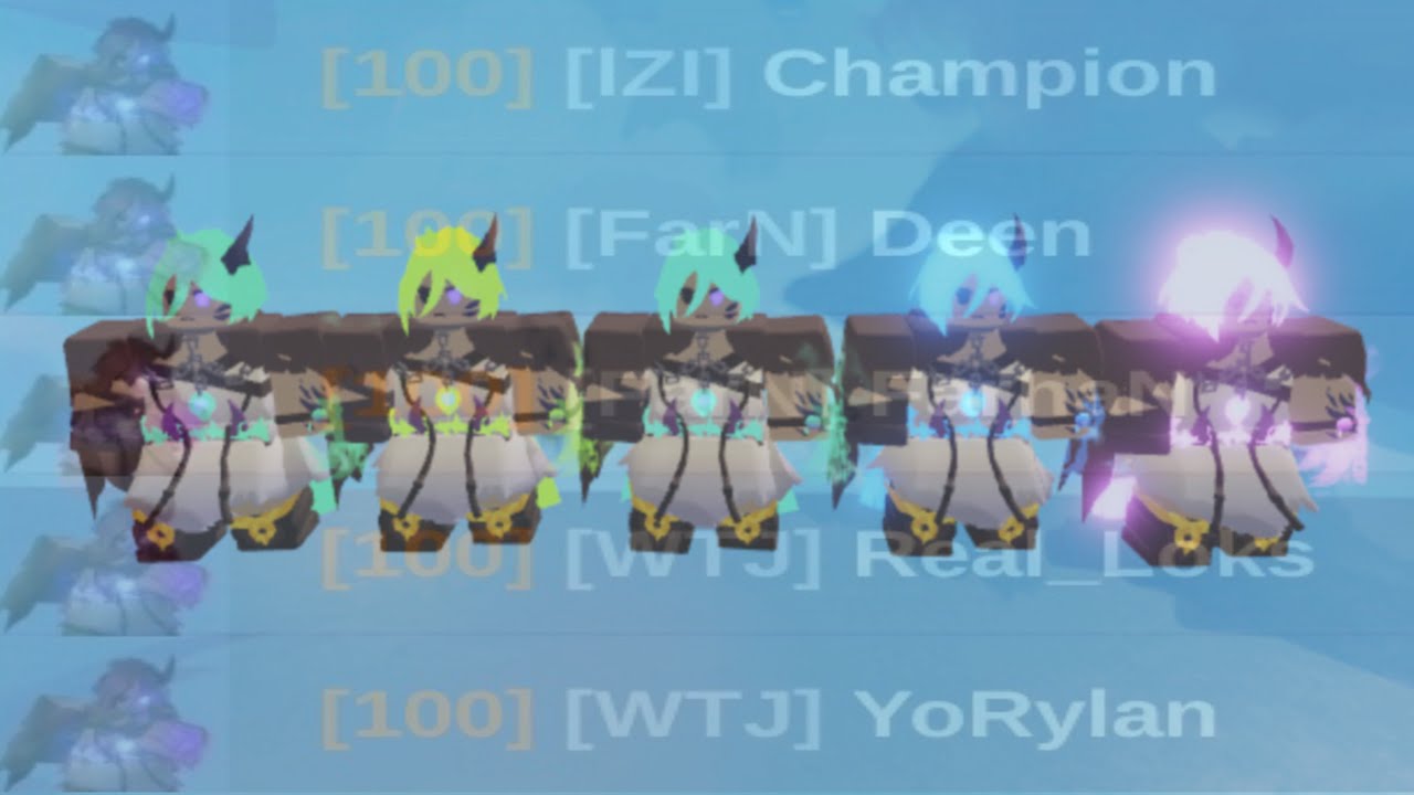 5 level 100 Prismatic Kaida in 5v5 Roblox Bedwars