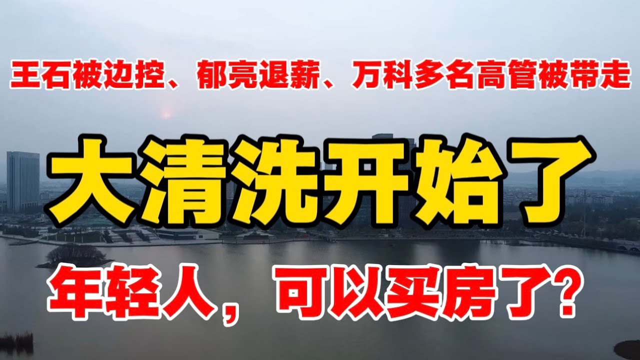 王石被边控、郁亮退薪、万科多名高管被带走，大清洗开始了！年轻人，可以买房了？